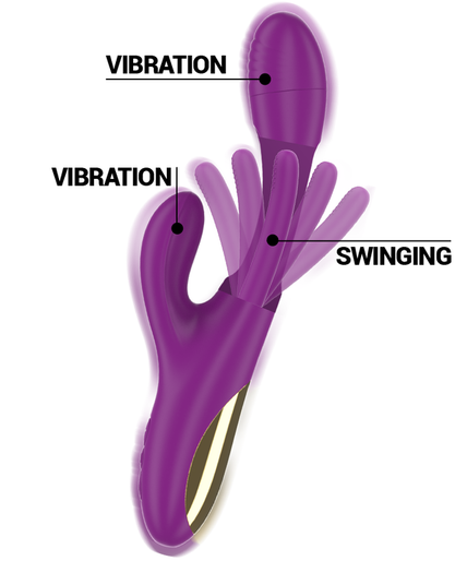 INTENSE - APOLO RECHARGEABLE MULTIFUNCTION VIBRATOR 7 VIBRATIONS WITH SWINGING MOTION PURPLE INTENSE - APOLO RECHARGEABLE MULTIFUNCTION VIBRATOR 7 VIBRATIONS WITH SWINGING MOTION PURPLE