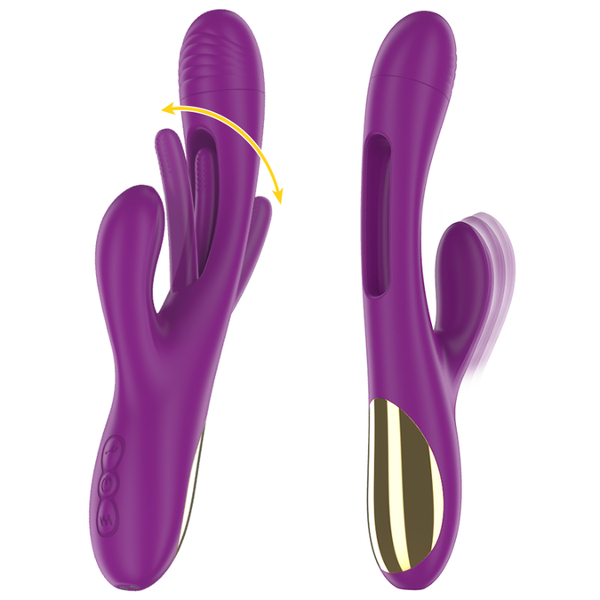 INTENSE - APOLO OPLAADBARE MULTIFUNCTIONELE VIBRATOR 7 TRILLINGEN MET ZWAAIENDE BEWEGING PAARS