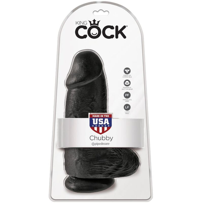 King Cock – Chubby Realistic Penis Black 23 cm