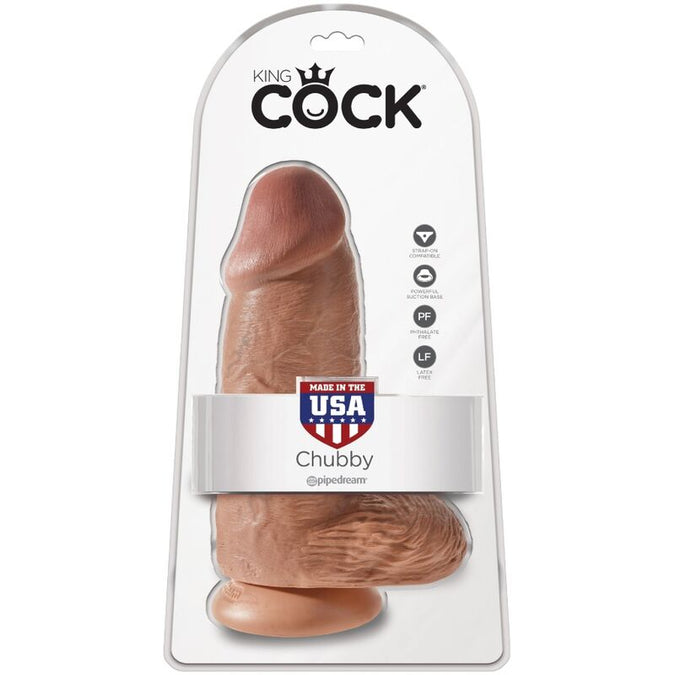 KING COCK - DIKKE REALISTISCHE PENIS 23 CM KARAMEL