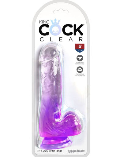 KING COCK - CLEAR REALISTIC PENIS WITH BALLS 13.5 CM PURPLE KING COCK - CLEAR REALISTIC PENIS WITH BALLS 13.5 CM PURPLE