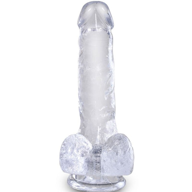 King Cock – Clear Realistic Penis with Balls Transparent 13.5 cm