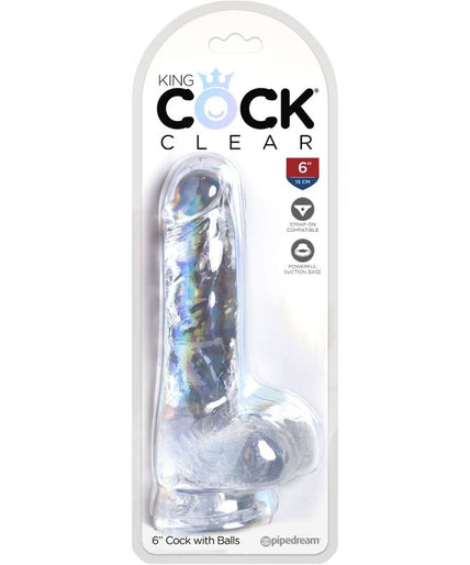KING COCK - CLEAR REALISTIC PENIS WITH BALLS 13.5 CM TRANSPARENT KING COCK - CLEAR REALISTIC PENIS WITH BALLS 13.5 CM TRANSPARENT