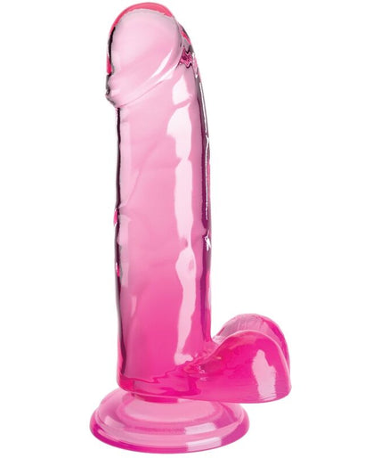 KING COCK - CLEAR REALISTIC PENIS WITH BALLS 15.2 CM PINK KING COCK - CLEAR REALISTIC PENIS WITH BALLS 15.2 CM PINK