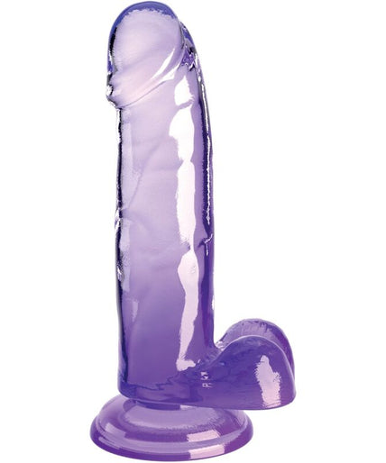 KING COCK - CLEAR REALISTIC PENIS WITH BALLS 15.2 CM PURPLE KING COCK - CLEAR REALISTIC PENIS WITH BALLS 15.2 CM PURPLE