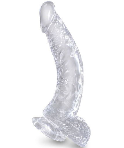 KING COCK - CLEAR REALISTIC CURVED PENIS WITH BALLS 16.5 CM TRANSPARENT KING COCK - CLEAR REALISTIC CURVED PENIS WITH BALLS 16.5 CM TRANSPARENT