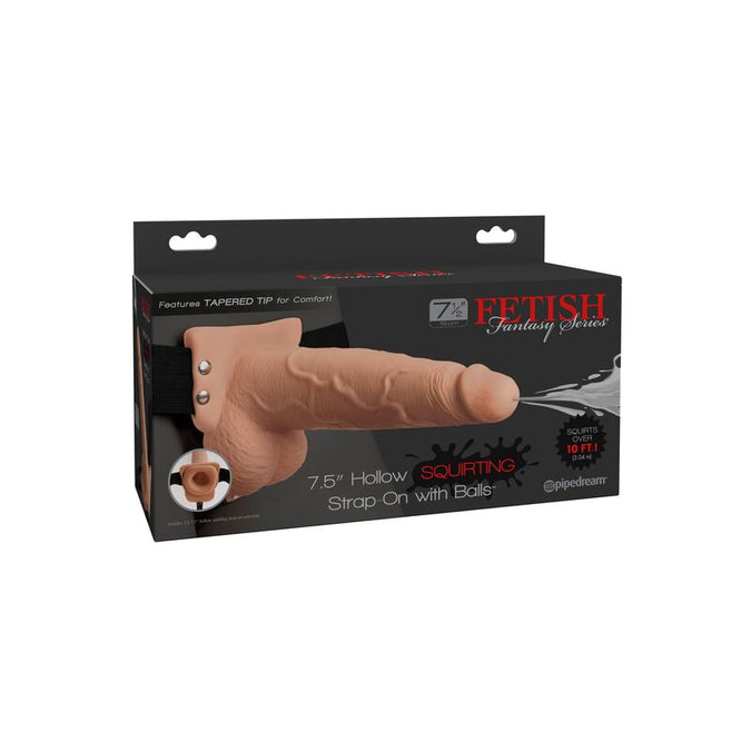 FETISH FANTASY SERIES - VERSTELBAAR HARNAS REALISTISCHE PENIS MET BALLEN SPUITEND 19 CM