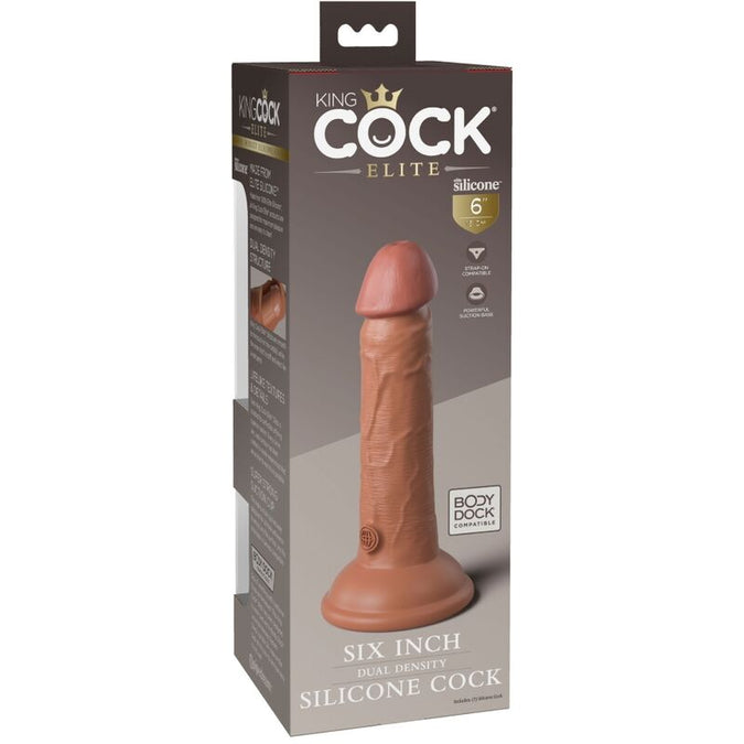King Cock – Elite Realistische Siliconen Dildo 15,2 cm Karamel
