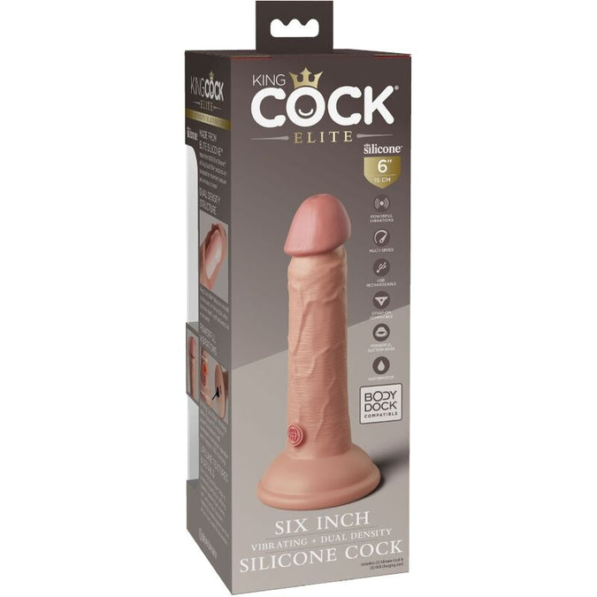 King Cock – Elite Realistische Dildo Vibrerend & Siliconen 15,2 Cm