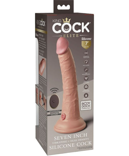 KING COCK - ELITE REALISTIC DILDO VIBRATOR & SILICONE REMOTE CONTROL 17.8 CM KING COCK - ELITE REALISTIC DILDO VIBRATOR & SILICONE REMOTE CONTROL 17.8 CM