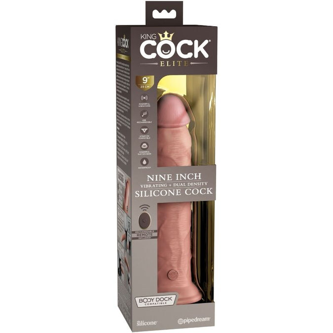 KING COCK - ELITE REALISTISCHE DILDO VIBRATOR & SILICONEN AFSTANDSBEDIENING 23 CM