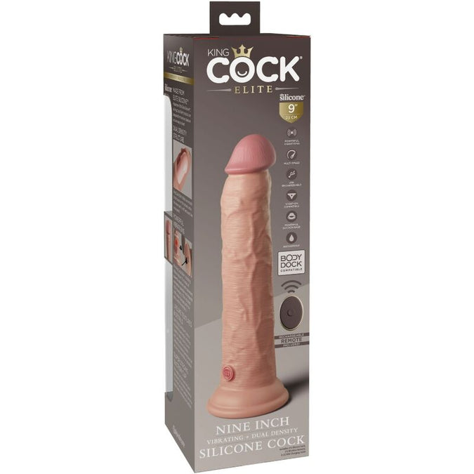 KING COCK - ELITE REALISTISCHE DILDO VIBRATOR & SILICONEN AFSTANDSBEDIENING 23 CM