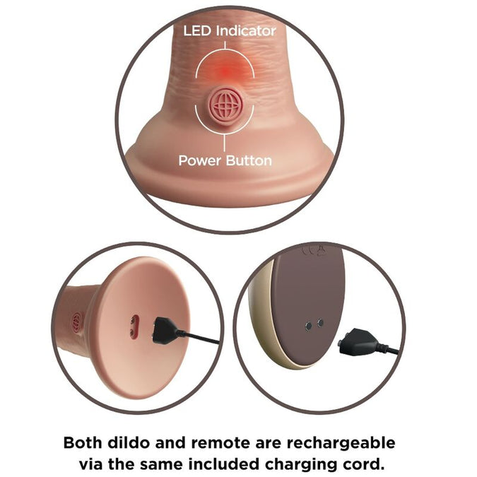 KING COCK - ELITE REALISTISCHE DILDO VIBRATOR & SILICONEN AFSTANDSBEDIENING 23 CM