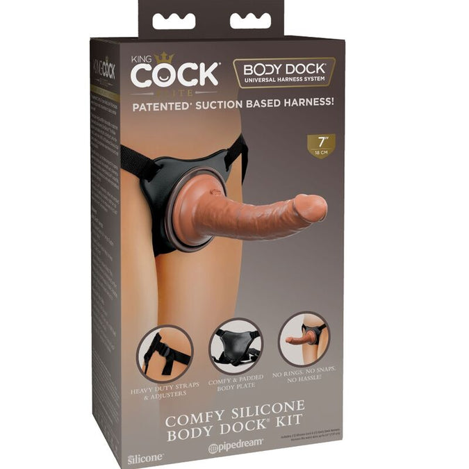 King Cock – Elite Comfy Adjustable Harness With Dildo 17.8 Cm