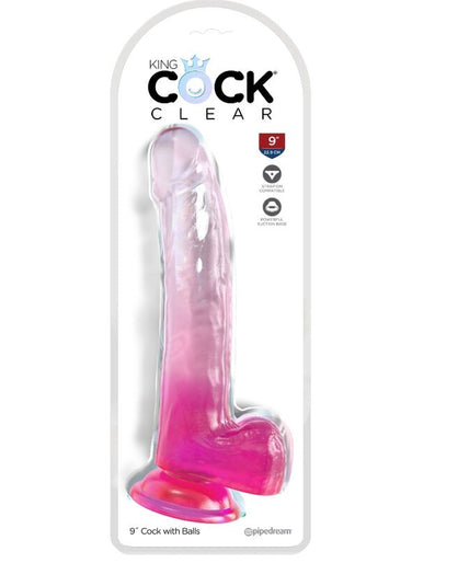 KING COCK - DOORZICHTIGE DILDO MET TEELBALLEN 20,3 CM ROZE KING COCK - DOORZICHTIGE DILDO MET TEELBALLEN 20,3 CM ROZE
