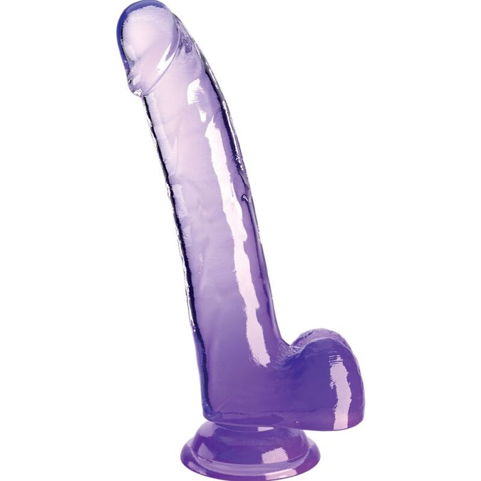 King Cock – Clear Dildo With Testicles 20.3 Cm Purple