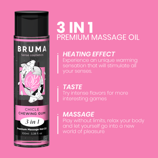 BRUMA - PREMIUM MASSAGE HETE OLIE KAUWGOM 3 IN 1 - 100 ML