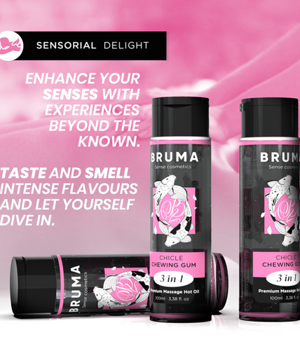 BRUMA - PREMIUM MASSAGE HETE OLIE KAUWGOM 3 IN 1 - 100 ML BRUMA - PREMIUM MASSAGE HETE OLIE KAUWGOM 3 IN 1 - 100 ML