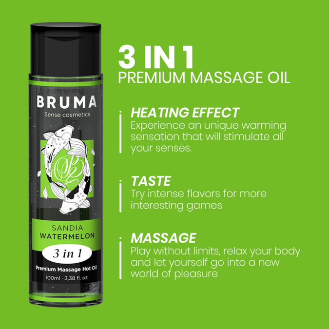 BRUMA - PREMIUM MASSAGE HETE OLIE WATERMELOEN 3 IN 1 - 100 ML