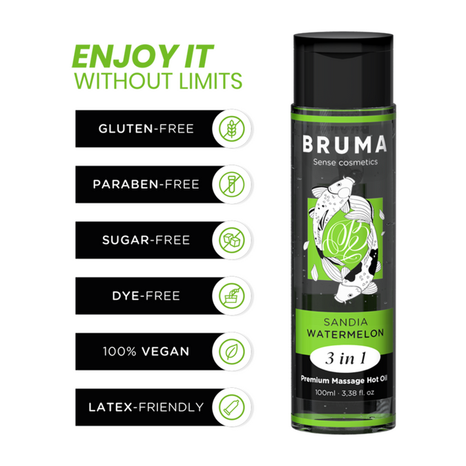 BRUMA - PREMIUM MASSAGE HETE OLIE WATERMELOEN 3 IN 1 - 100 ML