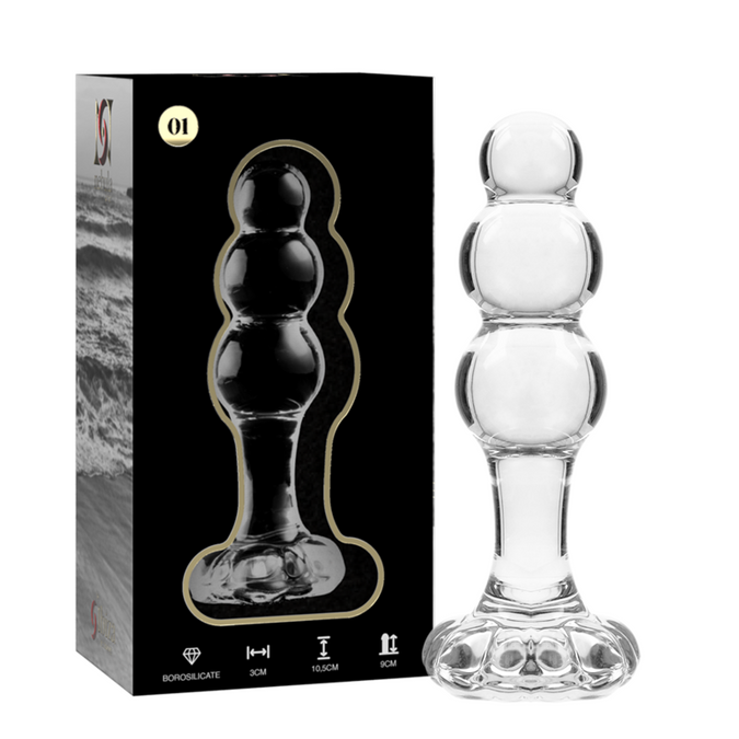 NEBULA SERIES BY IBIZA - MODEL 1 ANAALPLUG BOROSILICAATGLAS HELDER 10.5 CM -O- 3 CM