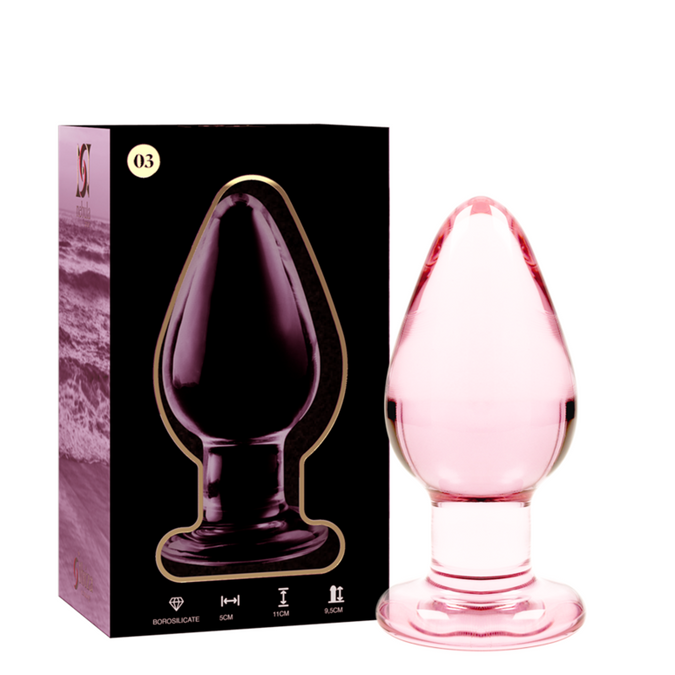 NEBULA SERIE VAN IBIZA - MODEL 3 ANALE PLUG BOROSILICAATGLAS ROZE 11 CM -O- 5 CM