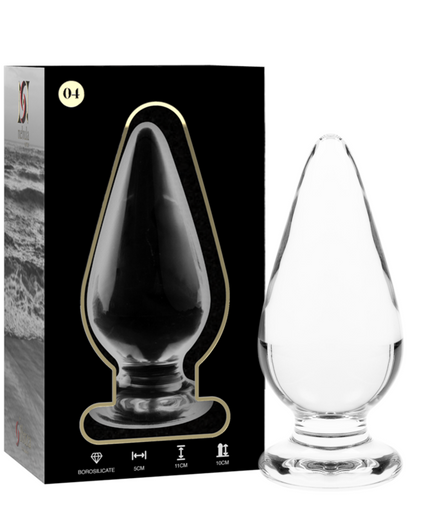 NEBULA SERIES BY IBIZA - MODEL 4 ANAL PLUG BOROSILICATE GLASS CLEAR 11 CM -O- 5 CM NEBULA SERIES BY IBIZA - MODEL 4 ANAL PLUG BOROSILICATE GLASS CLEAR 11 CM -O- 5 CM