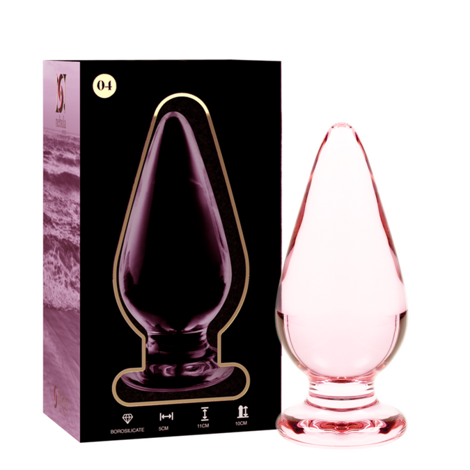 NEBULA SERIES BY IBIZA - MODEL 4 ANAL PLUG BOROSILICAATGLAS ROZE 11 CM -Ø- 5 CM