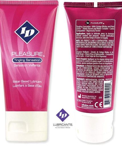 ID PLEASURE - WATER BASED LUBRICANT TINGING SENSATION TRAVEL TUBE 60 ML ID PLEASURE - WATER BASED LUBRICANT TINGING SENSATION TRAVEL TUBE 60 ML