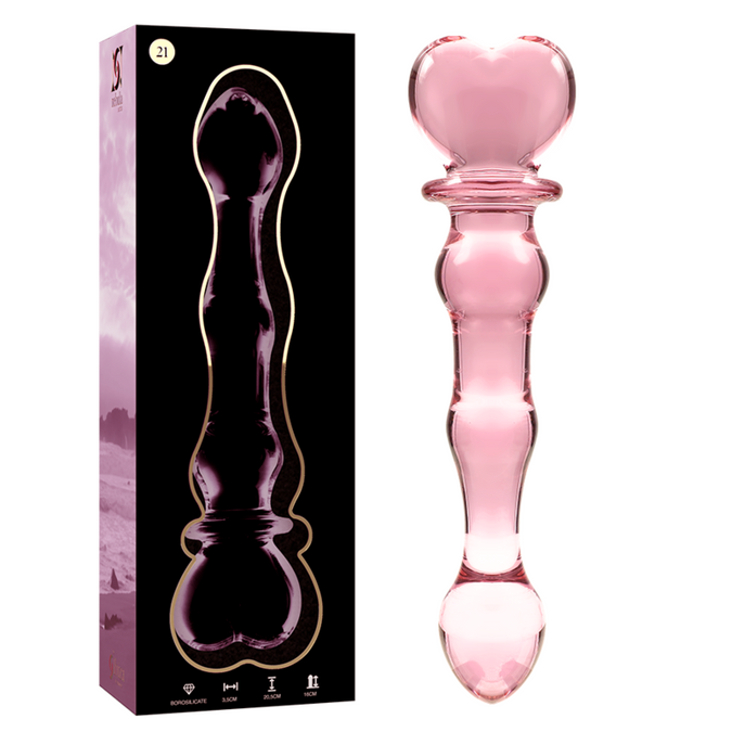 NEBULA SERIE VAN IBIZA - MODEL 21 DILDO BOROSILICAATGLAS ROZE 20.5 CM -O- 3.5 CM