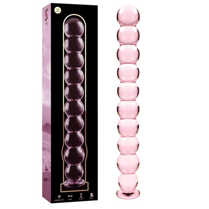 Nebula Series by Ibiza – Model 22 Dildo Borosilicate Glass Pink 21.5 cm – Ø 4 cm