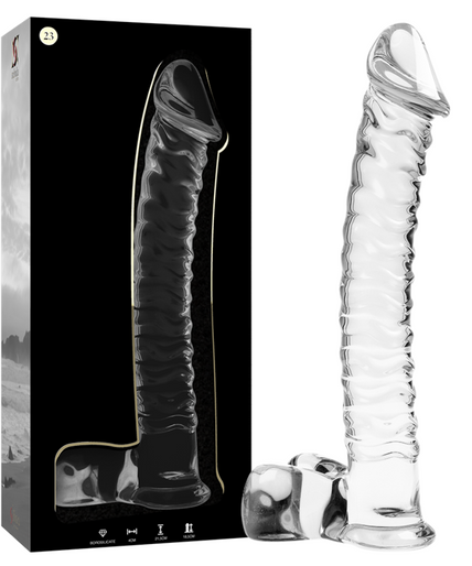 NEBULA SERIES BY IBIZA - MODEL 23 DILDO BOROSILICATE GLASS CLEAR 21.5 CM -O- 4 CM NEBULA SERIES BY IBIZA - MODEL 23 DILDO BOROSILICATE GLASS CLEAR 21.5 CM -O- 4 CM