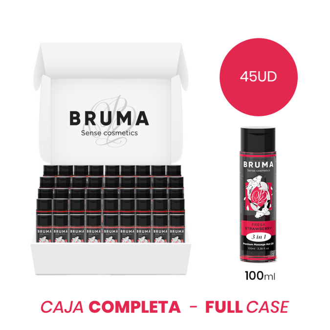 MOQ 45 - BRUMA PREMIUM MASSAGE HETE OLIE AARDBEI 3 IN 1 - 100 ML