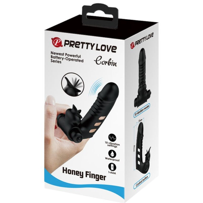 Pretty Love – Corbin Zwarte Vibrator Vingertophoes