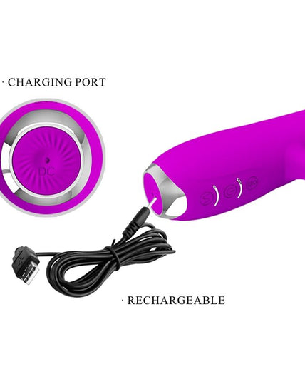PRETTY LOVE - GLORIA RECHARGEABLE RABBIT VIBRATOR-WATERPROOF PURPLE PRETTY LOVE - GLORIA RECHARGEABLE RABBIT VIBRATOR-WATERPROOF PURPLE