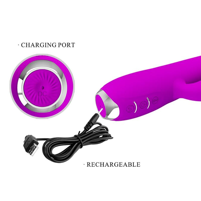 PRETTY LOVE - GLORIA OPLAADBARE KONIJNENVIBRATOR-WATERDICHT PAARS