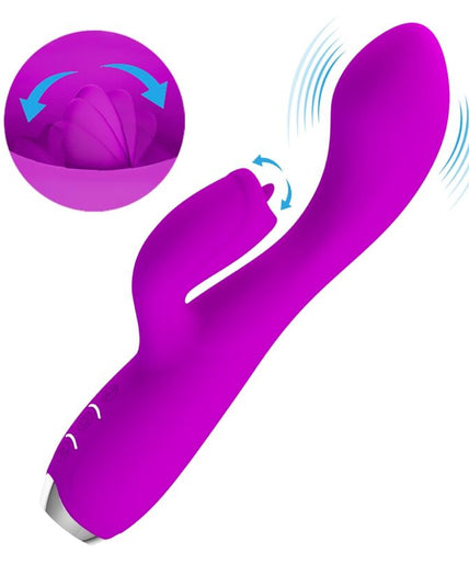 PRETTY LOVE - GLORIA RECHARGEABLE RABBIT VIBRATOR-WATERPROOF PURPLE PRETTY LOVE - GLORIA RECHARGEABLE RABBIT VIBRATOR-WATERPROOF PURPLE