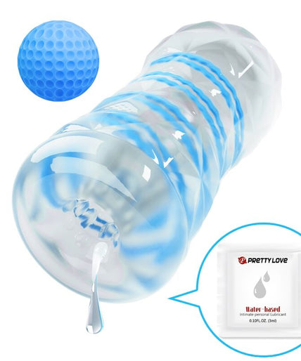 PRETTY LOVE - SMALL MASTURBATOR WITH BLUE SPIRALS PRETTY LOVE - SMALL MASTURBATOR WITH BLUE SPIRALS