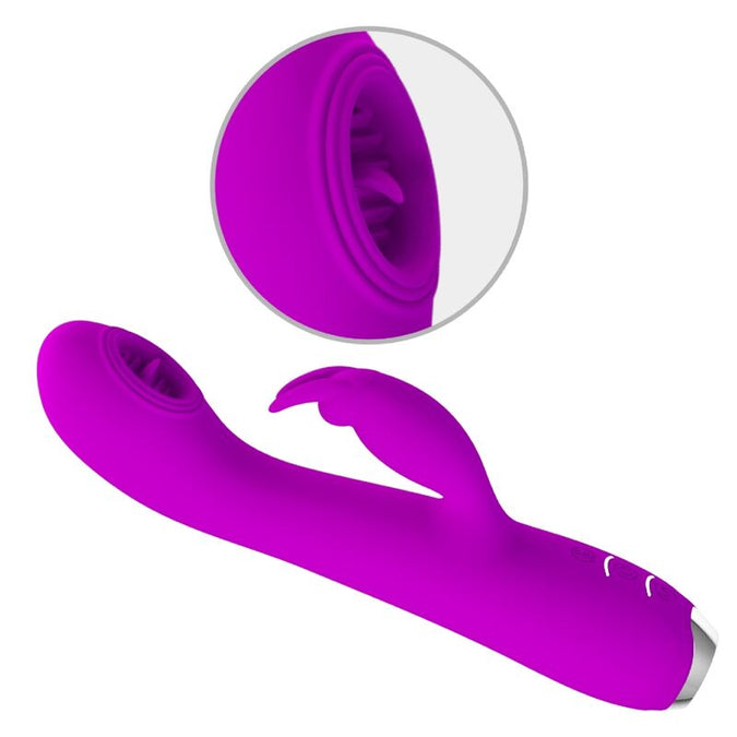 Pretty Love – Rachel Oplaadbare Vibrator met Paarse Zuignap