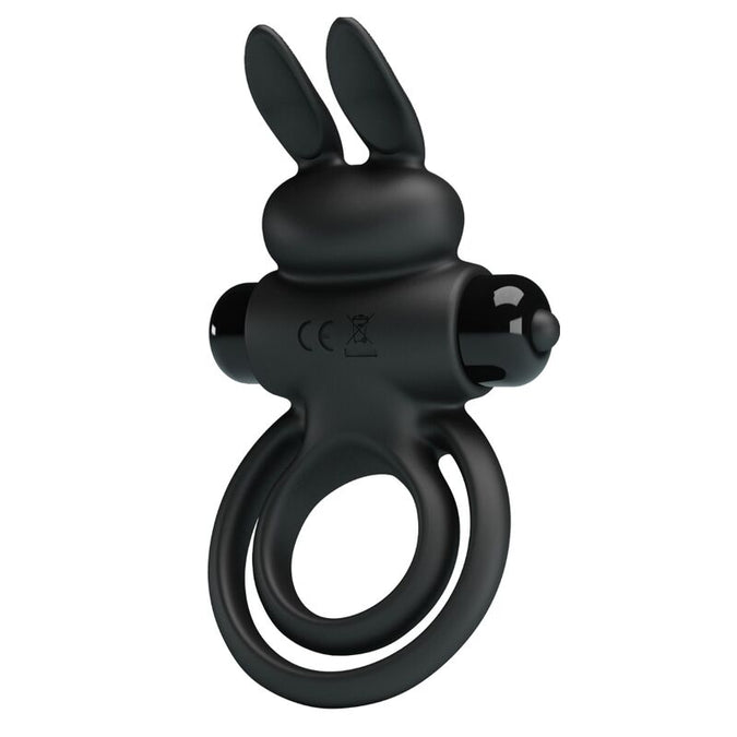 PRETTY LOVE - VIBRATOR III RABBITRING VOOR ZWARTE PENIS