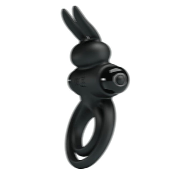 PRETTY LOVE - VIBRATOR III RABBITRING VOOR ZWARTE PENIS