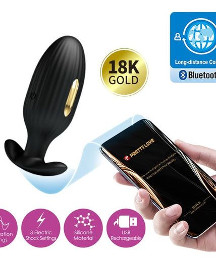 PRETTY LOVE - JEFFERSON ANALE PLUG ZWART MET APP-BEDIENING PRETTY LOVE - JEFFERSON ANALE PLUG ZWART MET APP-BEDIENING