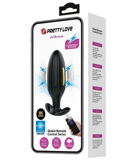 PRETTY LOVE - JEFFERSON ANALE PLUG ZWART MET APP-BEDIENING PRETTY LOVE - JEFFERSON ANALE PLUG ZWART MET APP-BEDIENING