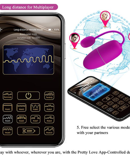 PRETTY LOVE - NYMPH VIBRATING EGG APP CONTROLLED PURPLE PRETTY LOVE - NYMPH VIBRATING EGG APP CONTROLLED PURPLE