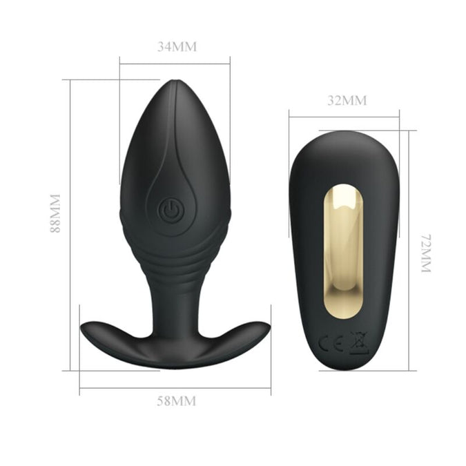 Pretty Love – Regina Anal Plug Rechargeable Vibrator Black