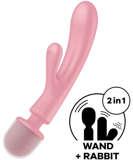 SATISFYER - TRIPLE LOVER RABBIT VIBRATOR MASSAGER PINK SATISFYER - TRIPLE LOVER RABBIT VIBRATOR MASSAGER PINK