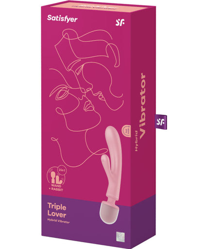SATISFYER - TRIPLE LOVER RABBIT VIBRATOR MASSAGER PINK SATISFYER - TRIPLE LOVER RABBIT VIBRATOR MASSAGER PINK