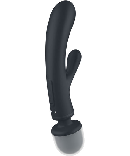 SATISFYER - TRIPLE LOVER RABBIT VIBRATOR MASSAGER GREY SATISFYER - TRIPLE LOVER RABBIT VIBRATOR MASSAGER GREY