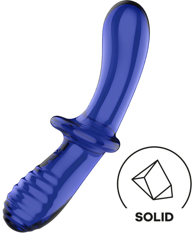 SATISFYER - DOUBLE CRYSTAL DILDO BLUE