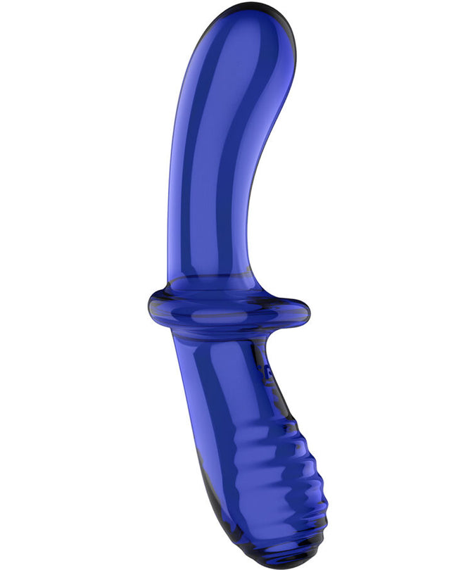 SATISFYER - DOUBLE CRYSTAL DILDO BLUE